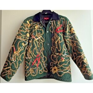 Supreme Unisex Medium Chains Quilted Jacket EUC Black FW20 Streetwear Rare‎